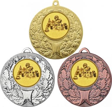 Комплект медалей №11-192 (Картинг, диаметр 50 мм (Три медали плюс три жетона для вклейки) Место для вставок: обратная сторона диаметр 45 мм)