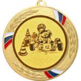 Медаль №11-1285 (Картинг, диаметр 70 мм (Медаль цвет золото плюс жетон для вклейки) Место для вставок: обратная сторона диаметр 60 мм)