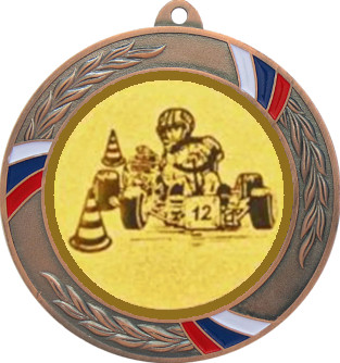 Медаль №11-1285 (Картинг, диаметр 70 мм (Медаль цвет бронза плюс жетон для вклейки) Место для вставок: обратная сторона диаметр 60 мм)
