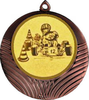 Медаль №11-8 (Картинг, диаметр 70 мм (Медаль цвет бронза плюс жетон для вклейки) Место для вставок: обратная сторона диаметр 64 мм)
