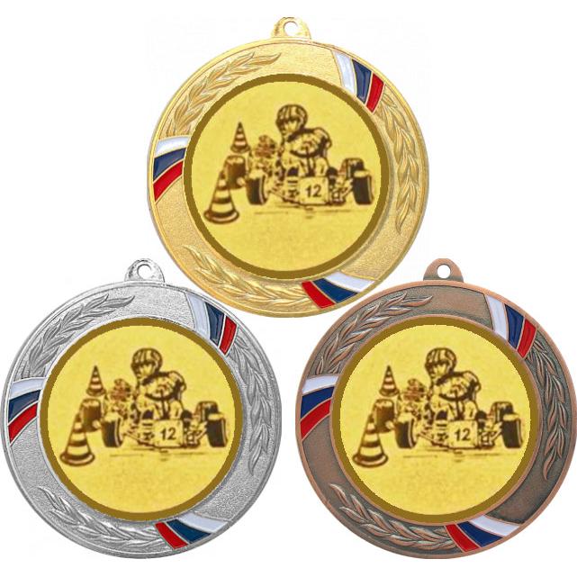 Комплект медалей №11-1285 (Картинг, диаметр 70 мм (Три медали плюс три жетона для вклейки) Место для вставок: обратная сторона диаметр 60 мм)