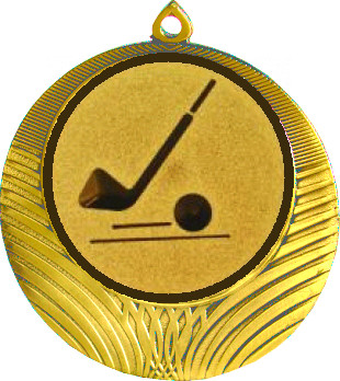 Медаль №1124-1302 (Гольф, диаметр 56 мм (Медаль цвет золото плюс жетон для вклейки) Место для вставок: обратная сторона диаметр 50 мм)