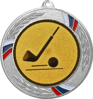 Медаль №1124-1285 (Гольф, диаметр 70 мм (Медаль цвет серебро плюс жетон для вклейки) Место для вставок: обратная сторона диаметр 60 мм)