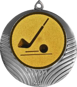 Медаль №1124-1302 (Гольф, диаметр 56 мм (Медаль цвет серебро плюс жетон для вклейки) Место для вставок: обратная сторона диаметр 50 мм)