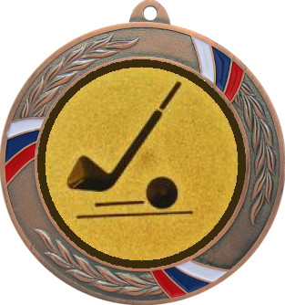 Медаль №1124-1285 (Гольф, диаметр 70 мм (Медаль цвет бронза плюс жетон для вклейки) Место для вставок: обратная сторона диаметр 60 мм)