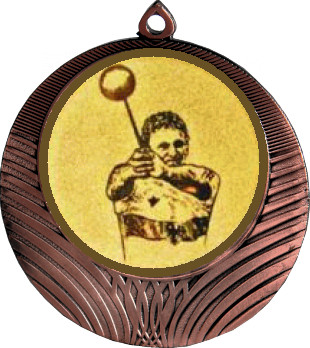 Медаль №1125-8 (Легкая атлетика, диаметр 70 мм (Медаль цвет бронза плюс жетон для вклейки) Место для вставок: обратная сторона диаметр 64 мм)