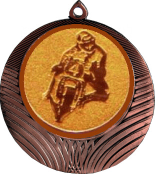 Медаль №1126-1302 (Мотоспорт, диаметр 56 мм (Медаль цвет бронза плюс жетон для вклейки) Место для вставок: обратная сторона диаметр 50 мм)