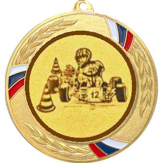 Медаль №113-1285 (Автоспорт, диаметр 70 мм (Медаль цвет золото плюс жетон для вклейки) Место для вставок: обратная сторона диаметр 60 мм)
