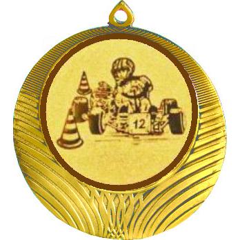 Медаль №113-8 (Автоспорт, диаметр 70 мм (Медаль цвет золото плюс жетон для вклейки) Место для вставок: обратная сторона диаметр 64 мм)