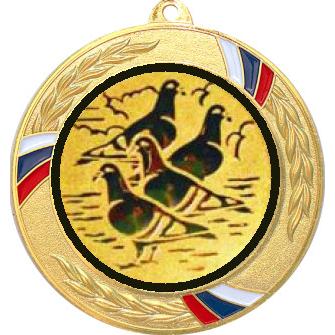 Медаль №1152-1285 (Голуби, диаметр 70 мм (Медаль цвет золото плюс жетон для вклейки) Место для вставок: обратная сторона диаметр 60 мм)