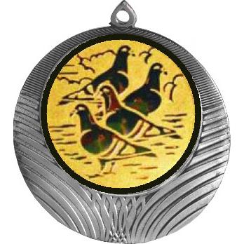 Медаль №1152-8 (Голуби, диаметр 70 мм (Медаль цвет серебро плюс жетон для вклейки) Место для вставок: обратная сторона диаметр 64 мм)