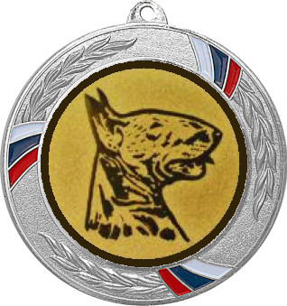 Медаль №1156-1285 (Собаководство, диаметр 70 мм (Медаль цвет серебро плюс жетон для вклейки) Место для вставок: обратная сторона диаметр 60 мм)