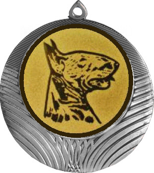 Медаль №1156-8 (Собаководство, диаметр 70 мм (Медаль цвет серебро плюс жетон для вклейки) Место для вставок: обратная сторона диаметр 64 мм)