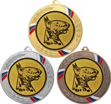 Комплект медалей №1156-1285 (Собаководство, диаметр 70 мм (Три медали плюс три жетона для вклейки) Место для вставок: обратная сторона диаметр 60 мм)