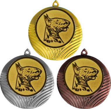 Комплект медалей №1156-1302 (Собаководство, диаметр 56 мм (Три медали плюс три жетона для вклейки) Место для вставок: обратная сторона диаметр 50 мм)