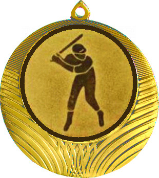 Медаль №1157-8 (Бейсбол, диаметр 70 мм (Медаль цвет золото плюс жетон для вклейки) Место для вставок: обратная сторона диаметр 64 мм)
