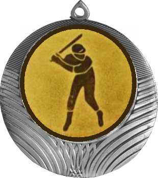 Медаль №1157-1302 (Бейсбол, диаметр 56 мм (Медаль цвет серебро плюс жетон для вклейки) Место для вставок: обратная сторона диаметр 50 мм)