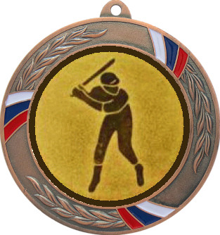 Медаль №1157-1285 (Бейсбол, диаметр 70 мм (Медаль цвет бронза плюс жетон для вклейки) Место для вставок: обратная сторона диаметр 60 мм)