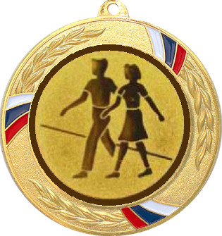 Медаль №1167-1285 (Танцы, диаметр 70 мм (Медаль цвет золото плюс жетон для вклейки) Место для вставок: обратная сторона диаметр 60 мм)