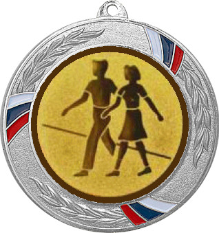 Медаль №1167-1285 (Танцы, диаметр 70 мм (Медаль цвет серебро плюс жетон для вклейки) Место для вставок: обратная сторона диаметр 60 мм)