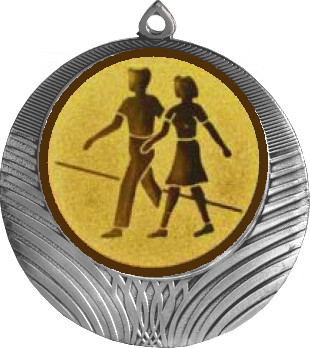 Медаль №1167-1302 (Танцы, диаметр 56 мм (Медаль цвет серебро плюс жетон для вклейки) Место для вставок: обратная сторона диаметр 50 мм)