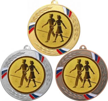 Комплект медалей №1167-1285 (Танцы, диаметр 70 мм (Три медали плюс три жетона для вклейки) Место для вставок: обратная сторона диаметр 60 мм)