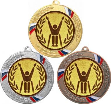 Комплект медалей №1184-1285 (Параолимпийский спорт, диаметр 70 мм (Три медали плюс три жетона для вклейки) Место для вставок: обратная сторона диаметр 60 мм)