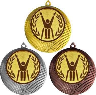 Комплект медалей №1184-8 (Параолимпийский спорт, диаметр 70 мм (Три медали плюс три жетона для вклейки) Место для вставок: обратная сторона диаметр 64 мм)