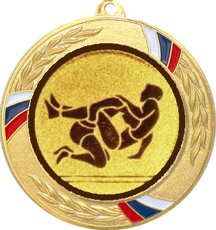 Медаль №1185-1285 (Борьба, диаметр 70 мм (Медаль цвет золото плюс жетон для вклейки) Место для вставок: обратная сторона диаметр 60 мм)