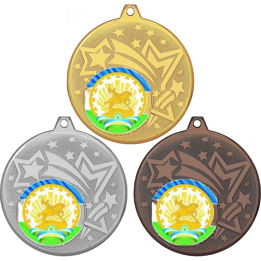 Комплект медалей №1195-1274 (Гербы регионов, диаметр 45 мм (Три медали плюс три жетона для вклейки) Место для вставок: обратная сторона диаметр 40 мм)