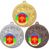 Комплект медалей №1196-1274 (Гербы регионов, диаметр 45 мм (Три медали плюс три жетона для вклейки) Место для вставок: обратная сторона диаметр 40 мм)