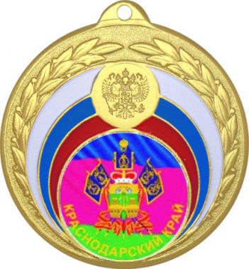 Медаль №1197-196 (Гербы регионов, диаметр 50 мм (Медаль цвет золото плюс жетон для вклейки) Место для вставок: обратная сторона диаметр 45 мм)