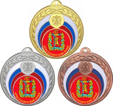 Комплект медалей №1198-196 (Гербы регионов, диаметр 50 мм (Три медали плюс три жетона для вклейки) Место для вставок: обратная сторона диаметр 45 мм)