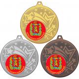 Комплект медалей №1198-1274 (Гербы регионов, диаметр 45 мм (Три медали плюс три жетона для вклейки) Место для вставок: обратная сторона диаметр 40 мм)