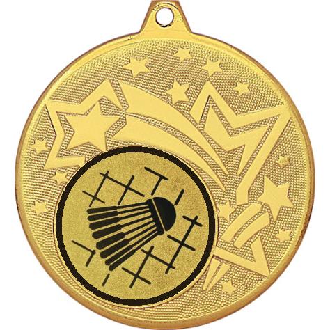 Медаль №12-1274 (Бадминтон, диаметр 45 мм (Медаль цвет золото плюс жетон для вклейки) Место для вставок: обратная сторона диаметр 40 мм)