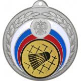 Медаль №12-196 (Бадминтон, диаметр 50 мм (Медаль цвет серебро плюс жетон для вклейки) Место для вставок: обратная сторона диаметр 45 мм)