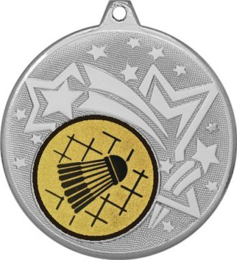 Медаль №12-27 (Бадминтон, диаметр 45 мм (Медаль цвет серебро плюс жетон для вклейки) Место для вставок: обратная сторона диаметр 39 мм)