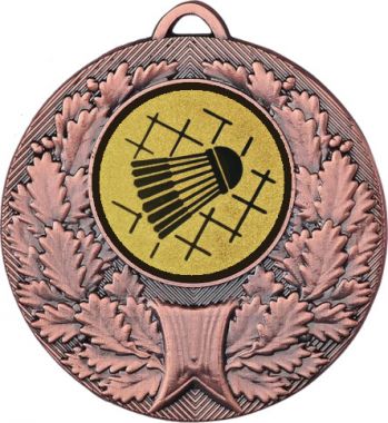 Медаль №12-192 (Бадминтон, диаметр 50 мм (Медаль цвет бронза плюс жетон для вклейки) Место для вставок: обратная сторона диаметр 45 мм)