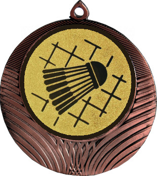 Медаль №12-8 (Бадминтон, диаметр 70 мм (Медаль цвет бронза плюс жетон для вклейки) Место для вставок: обратная сторона диаметр 64 мм)