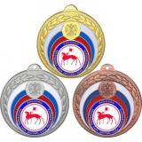 Комплект медалей №1201-196 (Гербы регионов, диаметр 50 мм (Три медали плюс три жетона для вклейки) Место для вставок: обратная сторона диаметр 45 мм)