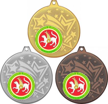 Комплект медалей №1203-1274 (Гербы регионов, диаметр 45 мм (Три медали плюс три жетона для вклейки) Место для вставок: обратная сторона диаметр 40 мм)