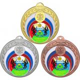 Комплект медалей №1204-196 (Гербы регионов, диаметр 50 мм (Три медали плюс три жетона для вклейки) Место для вставок: обратная сторона диаметр 45 мм)