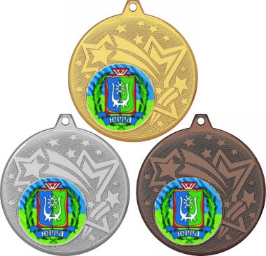 Комплект медалей №1205-1274 (Гербы регионов, диаметр 45 мм (Три медали плюс три жетона для вклейки) Место для вставок: обратная сторона диаметр 40 мм)