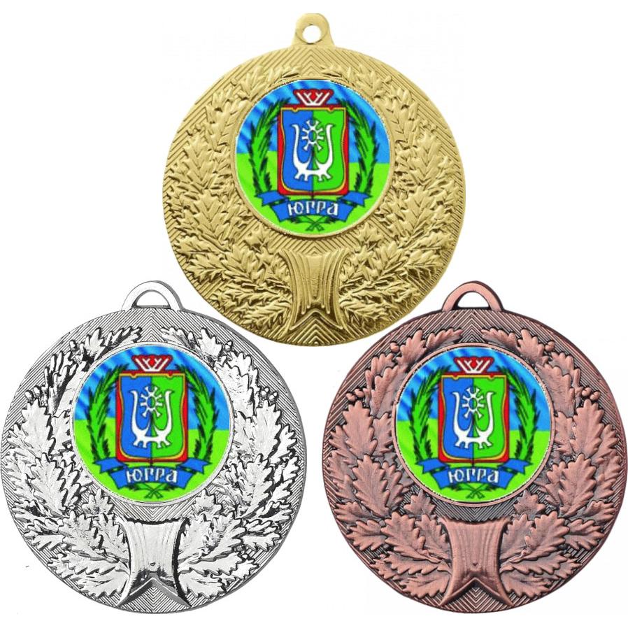 Комплект медалей №1205-192 (Гербы регионов, диаметр 50 мм (Три медали плюс три жетона для вклейки) Место для вставок: обратная сторона диаметр 45 мм)