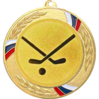 Медаль №1208-1285 (Хоккей, диаметр 70 мм (Медаль цвет золото плюс жетон для вклейки) Место для вставок: обратная сторона диаметр 60 мм)