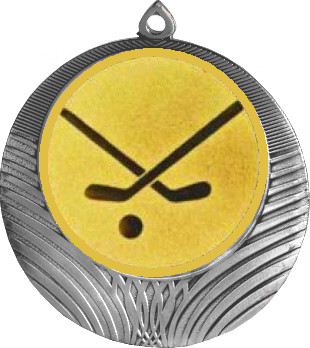 Медаль №1208-8 (Хоккей, диаметр 70 мм (Медаль цвет серебро плюс жетон для вклейки) Место для вставок: обратная сторона диаметр 64 мм)