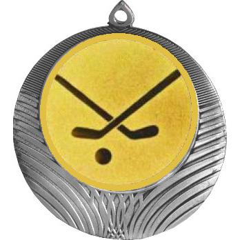 Медаль №1208-1302 (Хоккей, диаметр 56 мм (Медаль цвет серебро плюс жетон для вклейки) Место для вставок: обратная сторона диаметр 50 мм)
