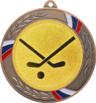 Медаль №1208-1285 (Хоккей, диаметр 70 мм (Медаль цвет бронза плюс жетон для вклейки) Место для вставок: обратная сторона диаметр 60 мм)
