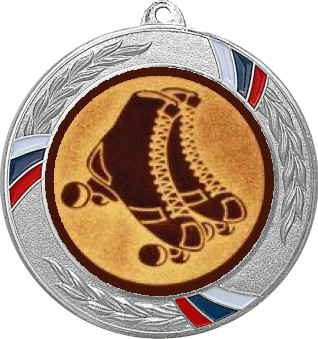 Медаль №1211-1285 (Роллерспорт, диаметр 70 мм (Медаль цвет серебро плюс жетон для вклейки) Место для вставок: обратная сторона диаметр 60 мм)