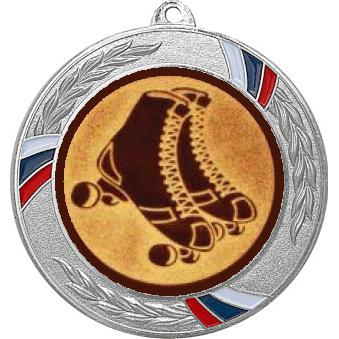 Медаль №1211-1285 (Роллерспорт, диаметр 70 мм (Медаль цвет серебро плюс жетон для вклейки) Место для вставок: обратная сторона диаметр 60 мм)